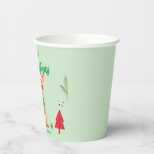 Gobelets En Papier Joyeux Noël Kangaroo Père Noël Fête de l'Écharpe (Gauche)