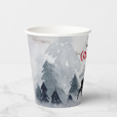 Gobelets En Papier Joyeux Noël Majestic Deer Aquarelle (Recto)