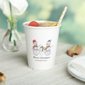 Gobelets En Papier Joyeux Noël-mignon Snowmen Noël de famille