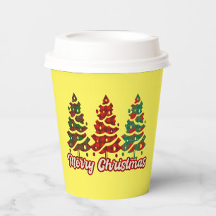 Gobelets En Papier Joyeux Noël Motif Arbres à Carreaux de Buffalo -42