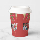 Gobelets En Papier Joyeux Noël Multi Photo Red Gold Fête (Droite)