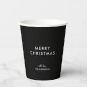 Gobelets En Papier Joyeux Noël Nom personnalisé Noir (Recto)