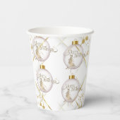 Gobelets En Papier Joyeux Noël Or Luxe (Verso)