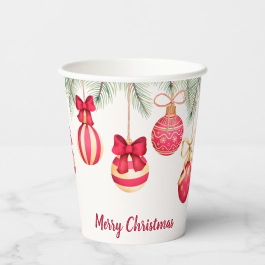 Gobelets En Papier Joyeux Noël Ornements Cups en papier (Verso)