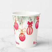 Gobelets En Papier Joyeux Noël Ornements Cups en papier (Droite)