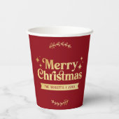 Gobelets En Papier Joyeux Noël Retro Super (Verso)