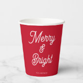 Gobelets En Papier Joyeux Noël rouge vif (Verso)