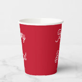 Gobelets En Papier Joyeux Noël rouge vif (Gauche)
