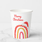 Gobelets En Papier Joyeux Noël Santa Hat Arc-en-ciel Vacances moderne (Verso)