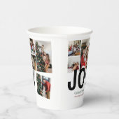 Gobelets En Papier Joyeux Noël Script Famille Photo Collage (Droite)