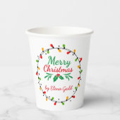 Gobelets En Papier Joyeux Noël vert et rouge (Recto)