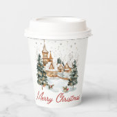 Gobelets En Papier Joyeux Noël Vieux Noël Illustration de Noël (Recto)