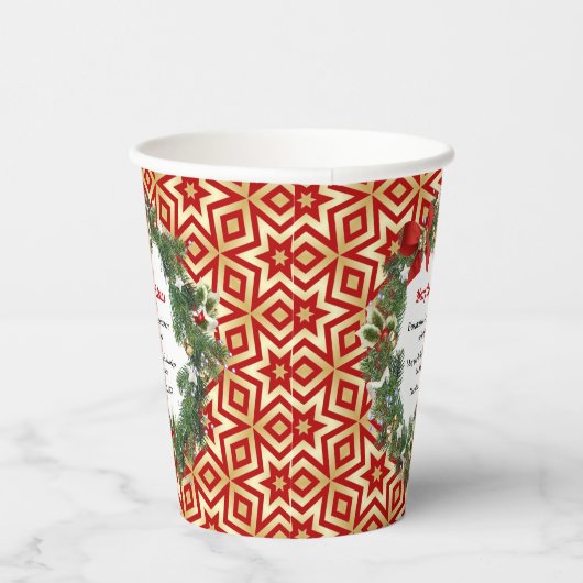 Gobelets En Papier Joyeux Noël Wreath Fête Affaires sur mesure (Droite)