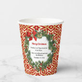 Gobelets En Papier Joyeux Noël Wreath Fête Affaires sur mesure (Recto)