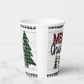 Gobelets En Papier Joyeux Noël Y'all Rustic Plaid Trees Vacances (Droite)