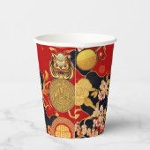 Gobelets En Papier Joyeux Nouvel An chinois motif asiatique moderne (Droite)