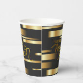 Gobelets En Papier Joyeux Nouvel An Gold Striped (Droite)