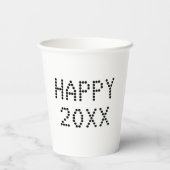 Gobelets En Papier Joyeux Nouvel An noir blanc numéro personnalisé mo (Verso)