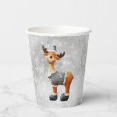 Gobelets En Papier Joyeux orignal de Noël portant un casquette (Verso)