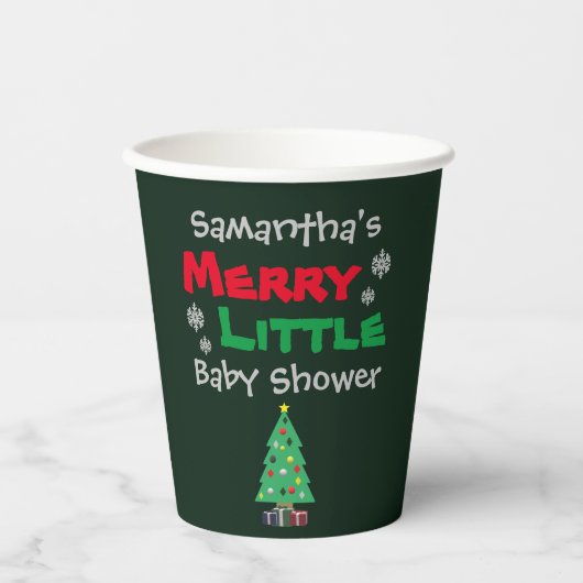 Gobelets En Papier Joyeux petit Baby shower (Recto)