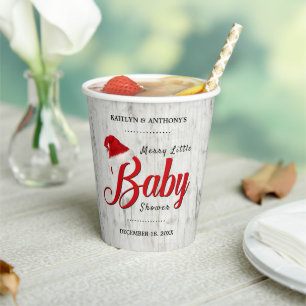 Gobelets En Papier Joyeux petit Baby shower de Noël