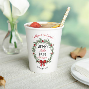 Gobelets En Papier Joyeux petit Baby shower de Noël