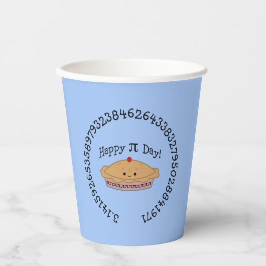 Gobelets En Papier Joyeux Pi Day Pie (Recto)