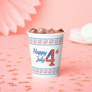 Gobelets En Papier Joyeux Quart Juillet 8 oz Paper Cup