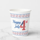 Gobelets En Papier Joyeux Quart Juillet 8 oz Paper Cup (Verso)