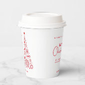 Gobelets En Papier Joyeux sapin de Noël Rouge Festif (Gauche)