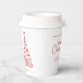 Gobelets En Papier Joyeux sapin de Noël Rouge Festif (Droite)