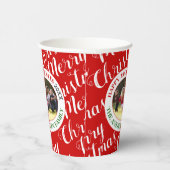Gobelets En Papier Joyeux script de Noël typographie de vacances phot (Droite)