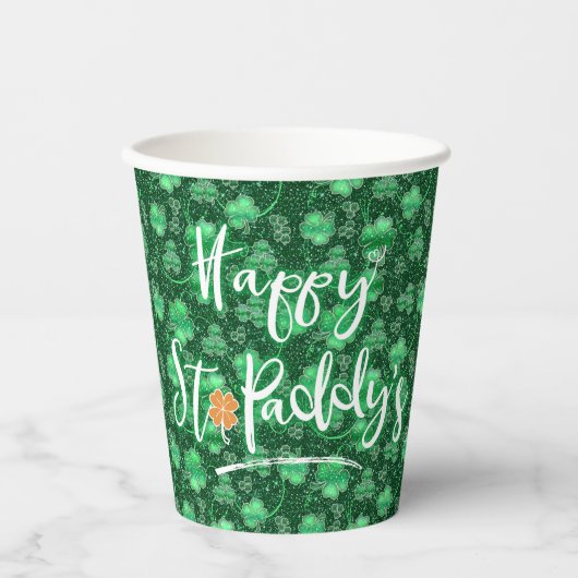 Gobelets En Papier Joyeux Shamrocks St. Paddy's ID289 (Recto)