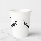 Gobelets En Papier Joyeux Squelette sourire noir et blanc Halloween (Gauche)