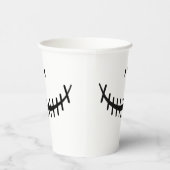 Gobelets En Papier Joyeux Squelette sourire noir et blanc Halloween (Droite)