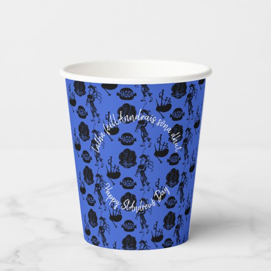 Gobelets En Papier Joyeux St Andrew Day Haggis Bagpipe Nessie (Verso)