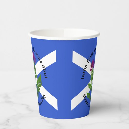 Gobelets En Papier Joyeux St Andrews Jour Drapeau Thistère Grand (Gauche)