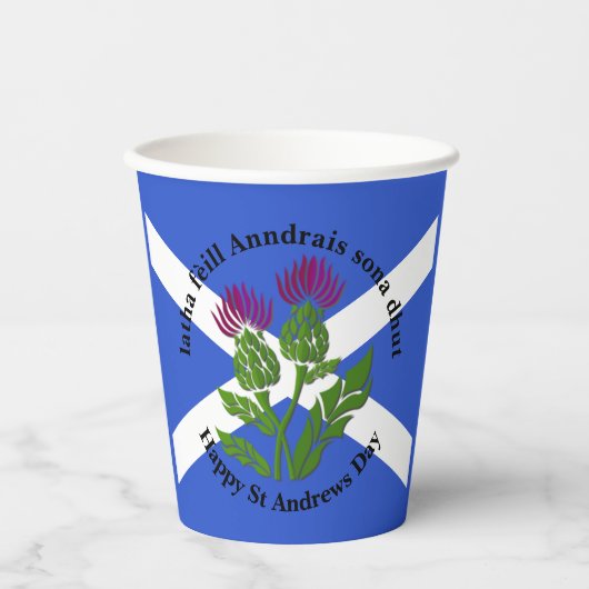Gobelets En Papier Joyeux St Andrews Jour Drapeau Thistère Grand (Recto)