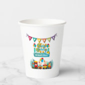 Gobelets En Papier Joyeux Train D'Anniversaire Avec De Beaux Souhaits (Recto)