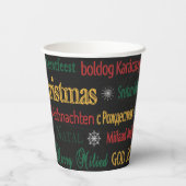 Gobelets En Papier Joyeux voeux de Noël dans une langue différente | (Verso)