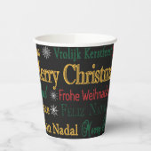 Gobelets En Papier Joyeux voeux de Noël dans une langue différente | (Gauche)