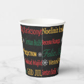 Gobelets En Papier Joyeux voeux de Noël dans une langue différente | (Droite)