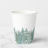 Gobelets En Papier Joyeux xmas forêt moderne Gold script Holiday (Verso)