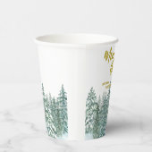Gobelets En Papier Joyeux xmas forêt moderne Gold script Holiday (Droite)