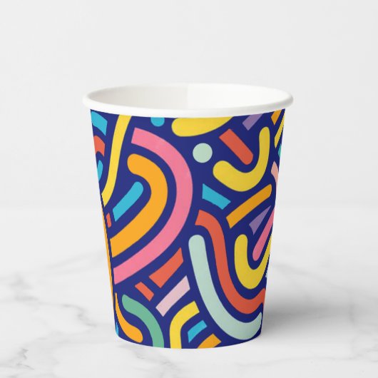 Gobelets En Papier Joyful Color Pattern  (Gauche)