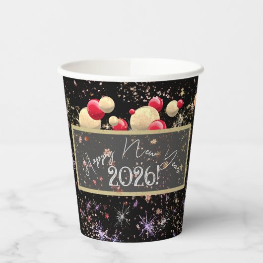 Gobelets En Papier Joyful happy new year 2026 (Gauche)