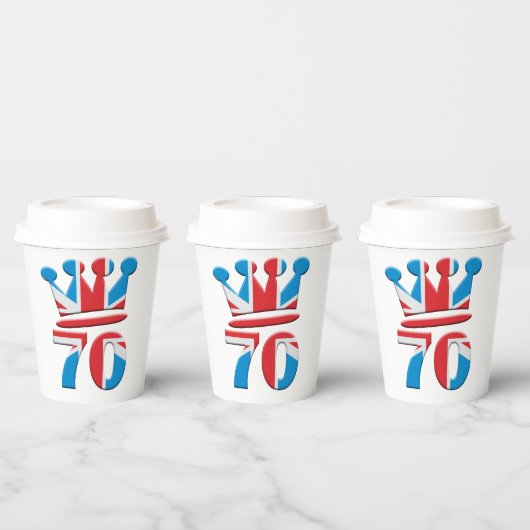 Gobelets En Papier Jubilé de platine Reine Elizabeth 70 ans (Multi)