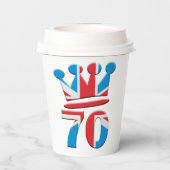 Gobelets En Papier Jubilé de platine Reine Elizabeth 70 ans (Verso)