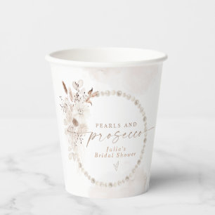 Gobelets En Papier JULIA Bohème Floral Perles & Prosecco Enterrement 