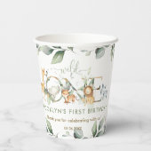 Gobelets En Papier Jungle Animaux Végétation Sauvage Un 1er anniversa (Verso)